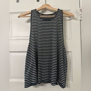 Athleta Black and Gray Ribbed Sleeveless Tank Top